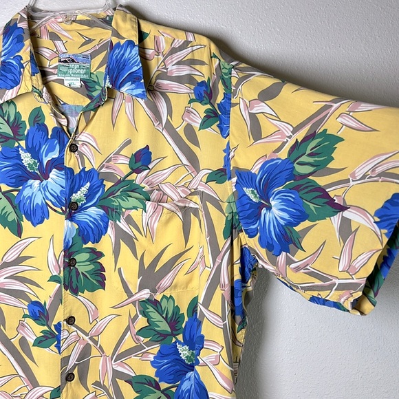 VTG REYN SPOONER Hawaiian Button Up Shirt‎ Men XL Made HI Butter Yellow Hibiscus - Picture 15 of 16